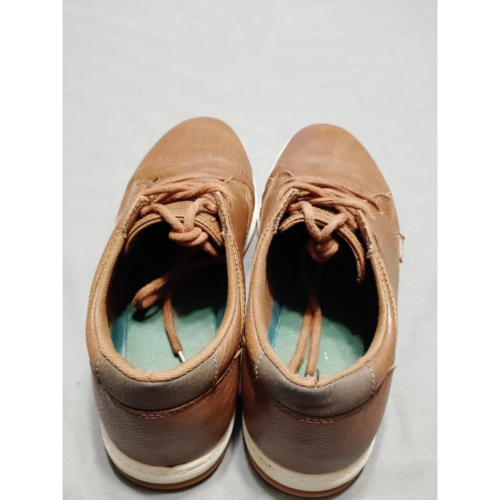 Bass Shoes Men 10 Brown Peeble Leather Lace Up Classic Old Money Dress Shoes EUC